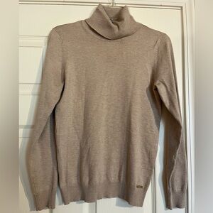 Calvin Klein Tan Turtleneck Fitted Sweater